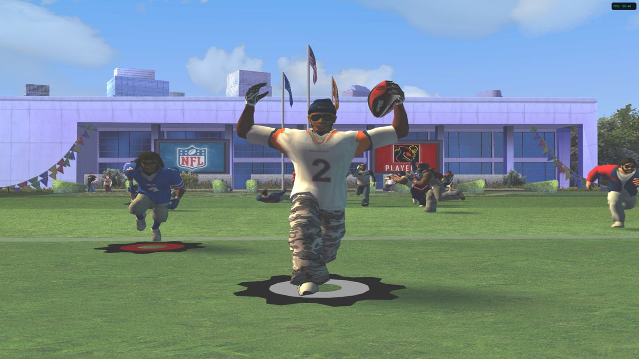A defensive back styling after the play